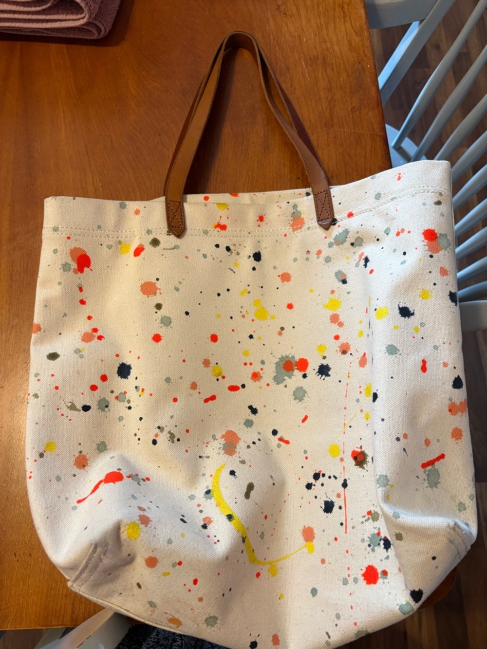 Madewell Paint-Splatter Canvas Tote Bag